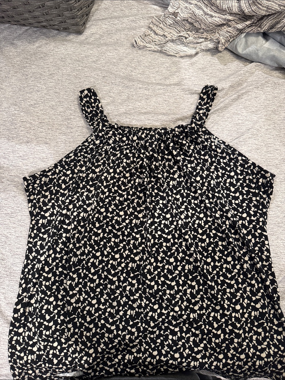 Philosophy Black Camisole with Cream Abstract Print